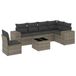 VidaXL 6-delige Loungeset met kussens, poly rattan, grijs