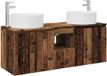 vidaXL Badkamerkastenset 3 st Oud hout 49,5 x 44,5 x 65,5 cm