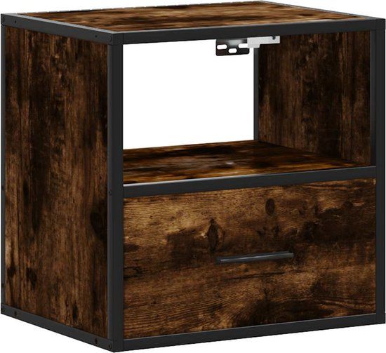 VidaXL Nachtkastje wandgemonteerd 40x31x39,5 cm gerookt eikenkleurig