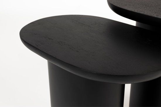 Feliz Lifestyle Bela - Set van 2 - Bijzettafel - Mangohout - Zwart - Design