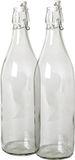 Merkloos Gerimport Beugelfles - 1 liter - Transparant - Glas