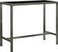 Syfax Tuinbartafel 130x60x110 cm poly rattan en glas grijs