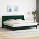 Prolenta Maison Exclusive - Cadre de lit avec tête de lit vert foncé 180 x 200 cm, velours