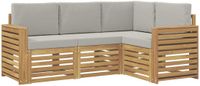 vidaXL - Buiten - bank - set - 4 - st - Wit - en - Lichtgrijs - Polyester