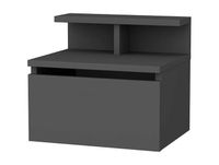[Brand] Table de chevet suspendue 1 porte gris anthracite 40 cm
