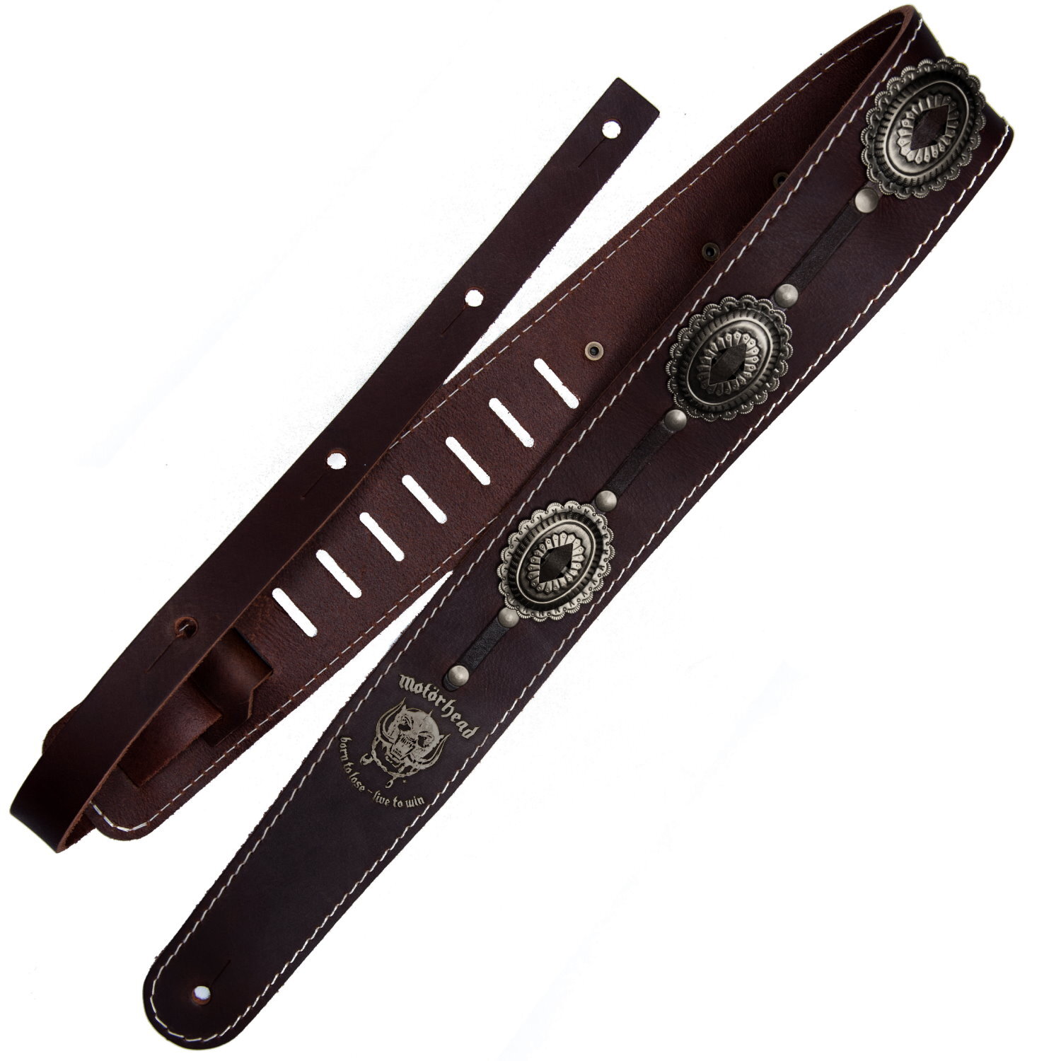 Richter Motörhead Concho Guitar Strap Brown / Old Silver