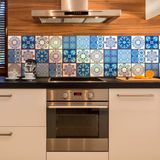 Ambiance Sticker Zelfklevende tegelmuurstickers voor keuken en badkamer - 9 Stella cementtegelstickers - 9 stickers 10x10cm