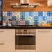 Ambiance Sticker Zelfklevende tegelmuurstickers voor keuken en badkamer - 9 Stella cementtegelstickers - 9 stickers 10x10cm
