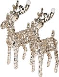 Christmas Decoration Kerstverlichting - 2x - rendieren - goud - 37 cm - 50 leds - warm wit