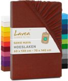 Lavea® Hoeslaken 60-70x140 cm Kastanjebruin