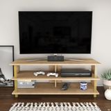 Hanah Home Elegante tv-standaard, goud & oak, 120 cm x 44,6 cm x 47,4 cm