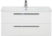BES LED Seville Badmeubelset 100 cm - Wit Hoogglans - Keramische Wastafel Wit Enjoy