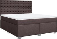 vidaXL Boxspring met matras stof donkerbruin 180x200 cm