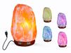I-TOTAL® - Lampe de sel de l'Himalaya, rose naturel, USB, changement de couleur, 300-400 g, avec socle en bois