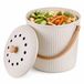 Merkloos / Sans marque Relaxdays Gft-afvalbakje - 5,6 liter - met koolfilters - wit