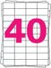 EtiketXL 10 x A4 Étiquettes 40/feuille 52mm x 30mm Blanc