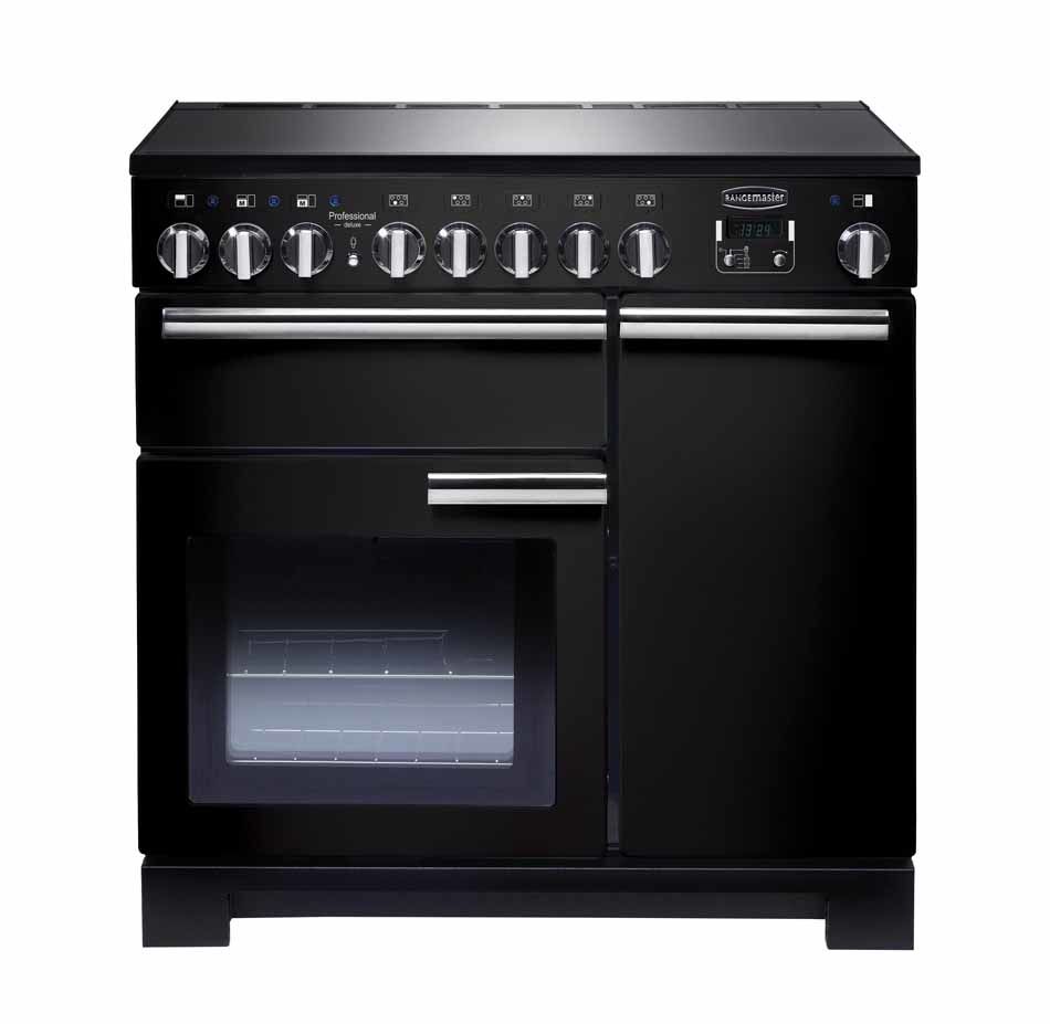Rangemaster Professional Deluxe 90 Induction Vrijstaand fornuis | Zwart | 5 kookzones | A