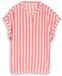 Tom Tailor Blouse ample à col en V - Taille 46 - rayure irrégulière rose blanc