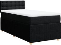vidaXL Boxspring met matras Stof Zwart 90x190 cm