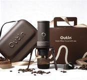 OEM Draagbare espressomachine reisset met accessoires, bruin