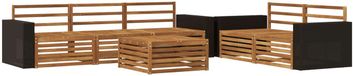 vidaXL Buiten bankenset 6 st Naturel Massief Acaciahout