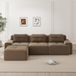 Cloud Cloud bank modulable en L, 3 places, avec repose-pieds, montage facile, profondeur d'assise profonde (marron)