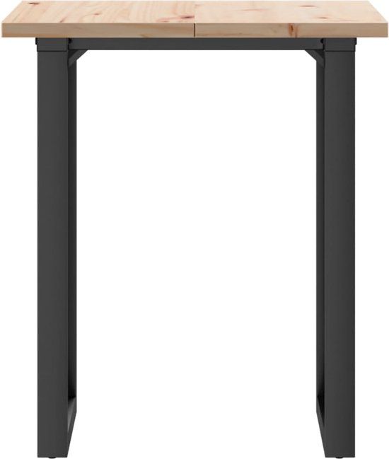vidaXL Eettafel O-frame 70x70x75,5 cm massief grenenhout en staal