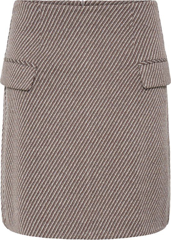 ICHI IHKATE TWILLISH SK Dames Mini Rokken M JAVA/ALMOND MILK Visgraat Polyester/Viscose/Elastaan