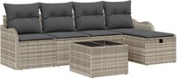 vidaXL Tuinbank Set Lichtgrijs Poly Rattan