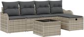 vidaXL Banc de jardin gris clair poly rotin