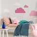 Muursticker Scandinavië wolken meisje H60 x B70 cm