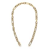 Lucardi Collier pour femme en acier plaqué or breloque figaro