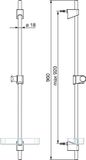 Hansa Basicjet Douchestang 92 cm Chroom