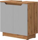 Vicco Lotta Wastafelonderkast – 59.8 x 62.1 cm met 2 deuren Eiken/grijs gestreept