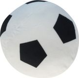 Krüger & Gregoriades Pluche bal - speelgoed voetbal - D16 cm - zwart/wit