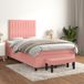 vidaXL Boxspringbed met matras, fluweel, roze, 120x200 cm