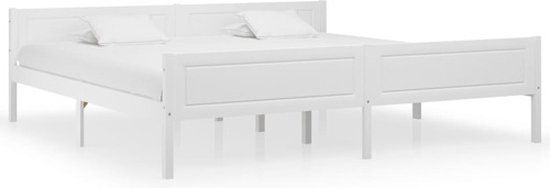 vidaXL Bedframe massief grenenhout wit 200x200 cm