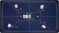 Longfield Pokerkleed Blauw 140x80 cm - Polyester & Rubber - Glad Speeloppervlak - Poker & Dobbel Accessoire