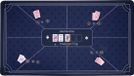 Longfield Pokerkleed Blauw 140x80 cm - Polyester & Rubber - Glad Speeloppervlak - Poker & Dobbel Accessoire