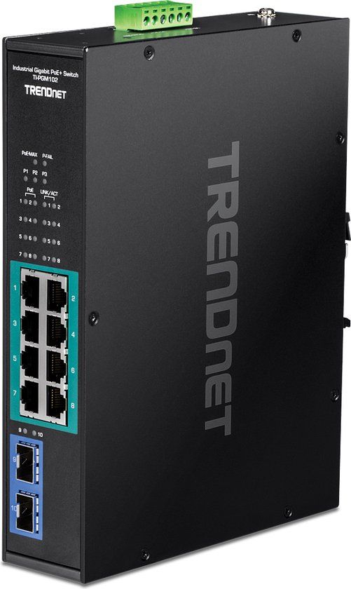 Trendnet TI-PGM102 - Netwerk Switch - Industrial Switch - PoE+ - 10-Poorten