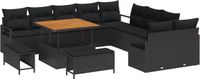 vidaXL Tuinbank Set 13 st Zwart