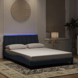 VidaXL Bedframe met LED Donkergrijs Fluweel 140x200 cm
