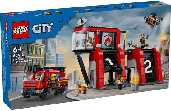 LEGO City - Brandweerkazerne en brandweerauto constructiespeelgoed 60414