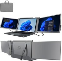 Lanu Triple Portable Monitor Expert 14" MultiCable - IPS Tri screen - Extra scherm laptop - Plug & Play - Incl. draagtas