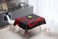 Bonamaison Tafelkleed, Anti-Mold, Sneldrogend, Waterdicht, 100% Polyester Tafellaken, rood Zwart, 140 x 140 Cm