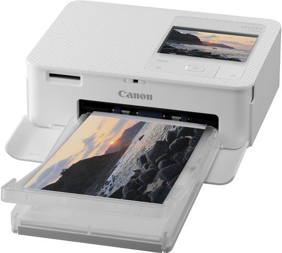 Canon Printer Selphy CP1500 - Mobiele Fotoprinter - Inclusief 54 vel Fotopapier - Wit