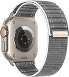 Qubix Nylon Wave band - Grijs - Geschikt voor Apple Watch 44mm / 45mm / 46mm / 49mm
