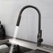 Ibenzoa® Mitigeur monocommande avec douchette extractible – Robinet de cuisine et de bain gris, pivotant à 360°, avec 2 débits