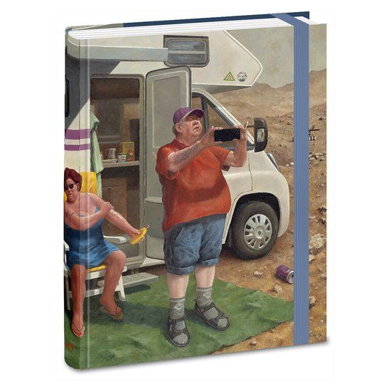 Art Revisited Notitieboek Large (13 x 21 cm) 160 pagina's Cahier Hardcover Genaaid gebonden Elastiek Multicolor