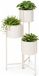 Home & Styling Plantenrek / plantenpotten verhoger - wit - metaal - 68 cm - 3 niveaus